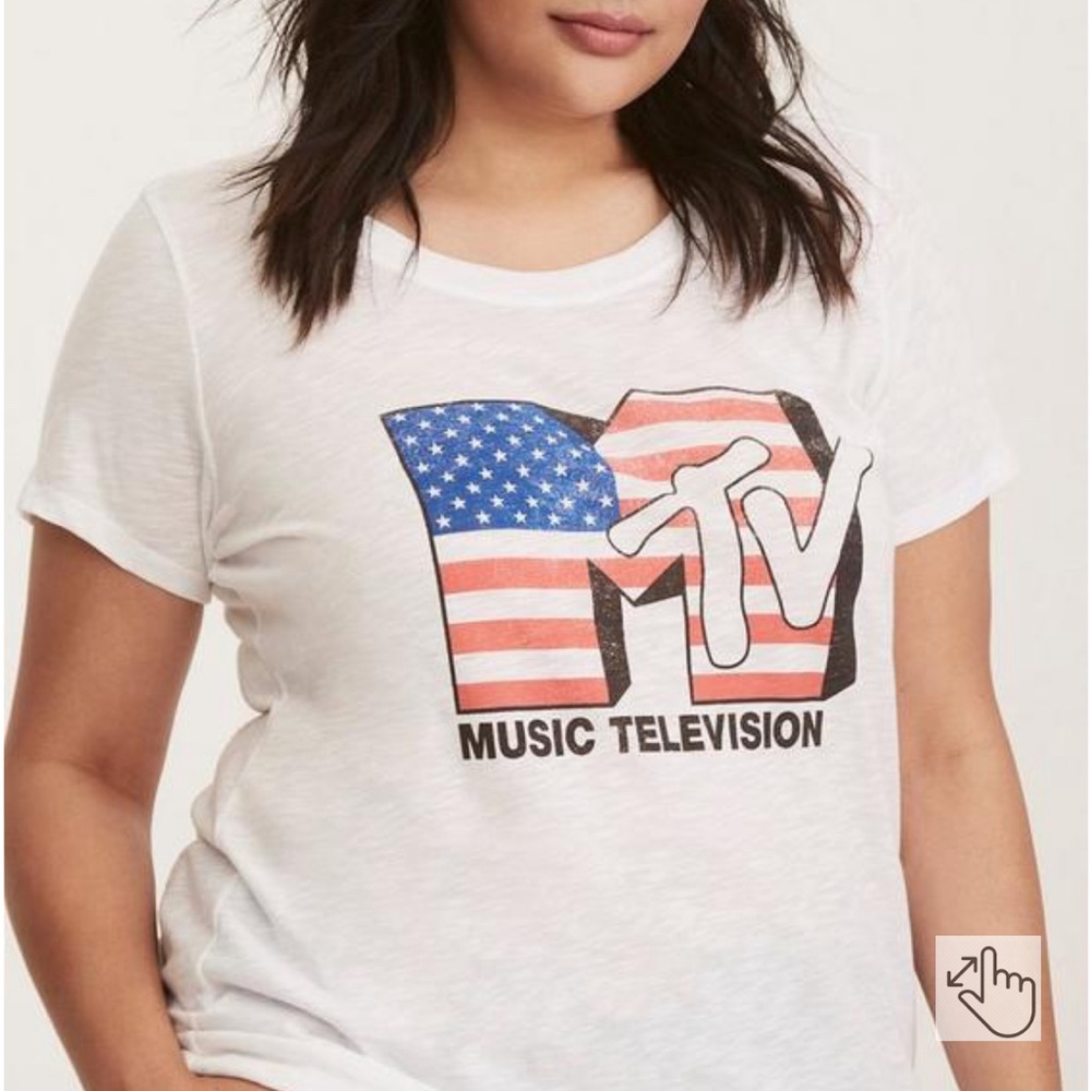 Torrid MTV Americana Slub Fitted Tee Size 2